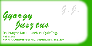 gyorgy jusztus business card